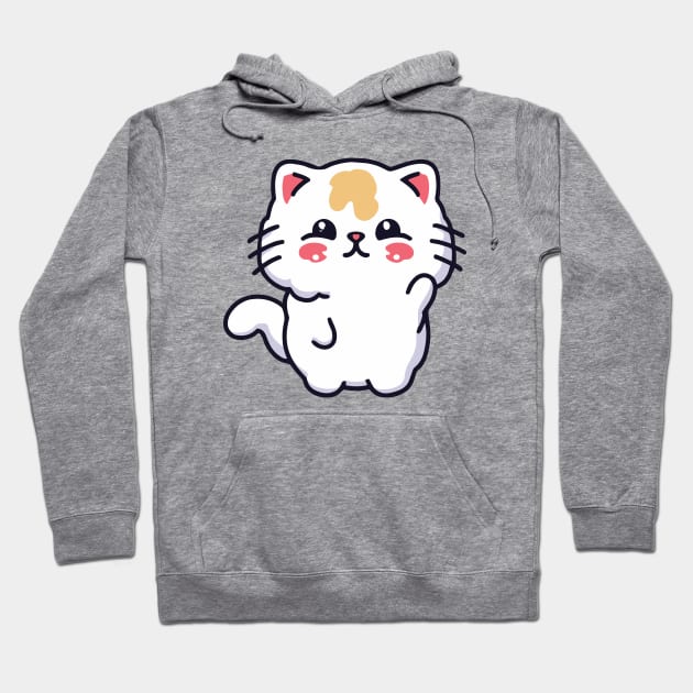 Cute cat valentine day gift Hoodie by Kawaii Bomb